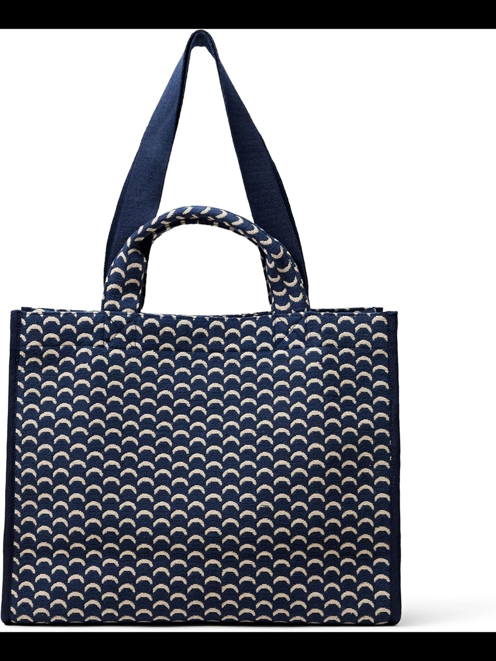 amazon essentials navy geo jacquard tote bag – spacious everyday carryall